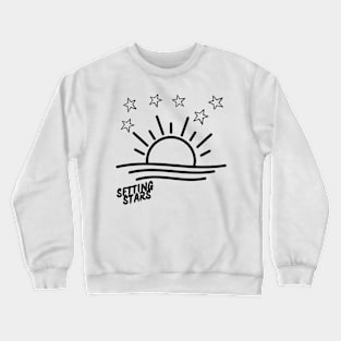 Sun set with stars t-shirt design Crewneck Sweatshirt